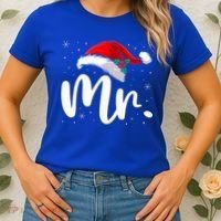Mr Mrs Claus Christmas Couples Matching His And Her Pajamas  Women's T-Shirt thumb 2