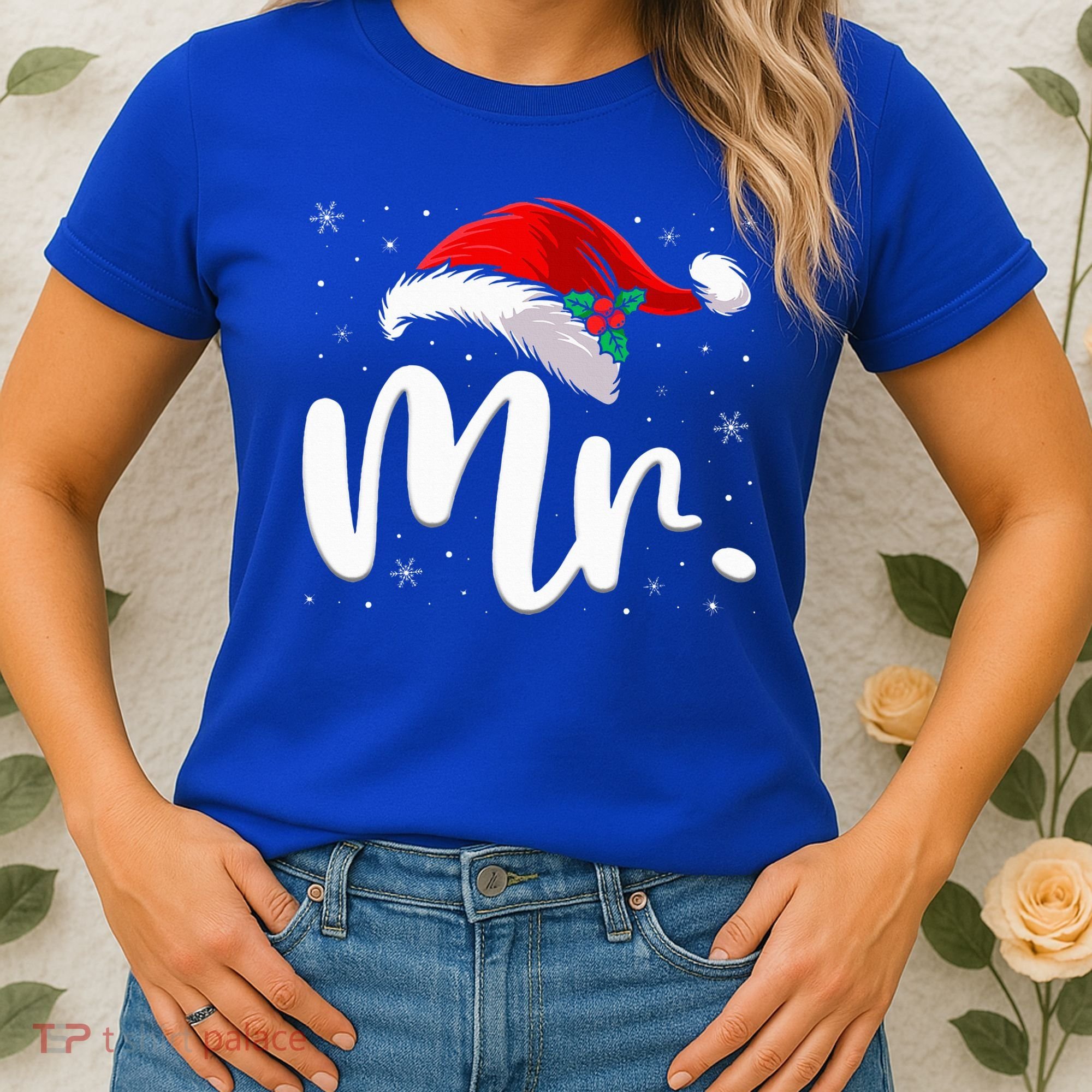 Mr Mrs Claus Christmas Couples Matching His And Her Pajamas  Women's T-Shirt