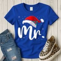 Mr Mrs Claus Christmas Couples Matching His And Her Pajamas  Women's T-Shirt thumb 3