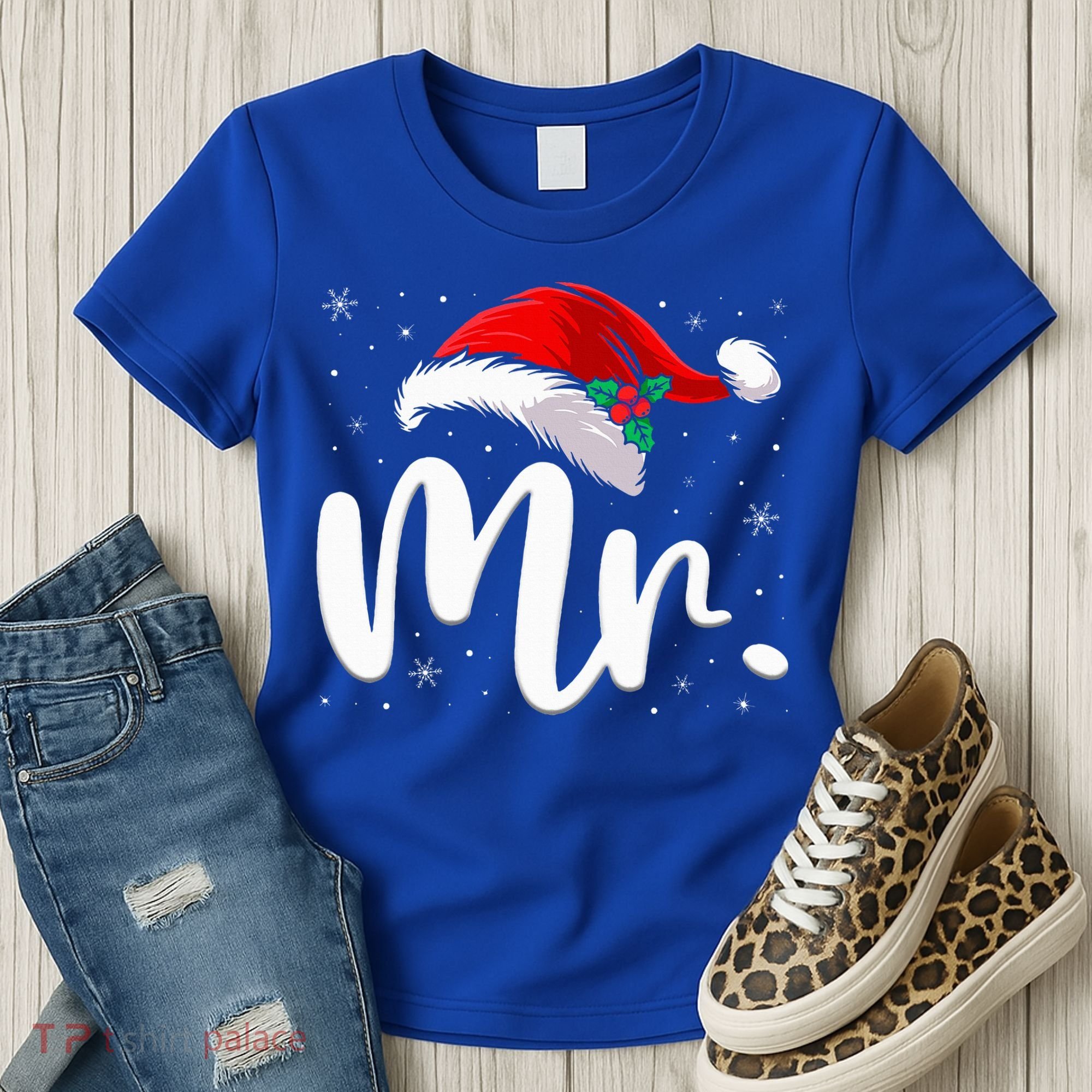 Mr Mrs Claus Christmas Couples Matching His And Her Pajamas  Women's T-Shirt