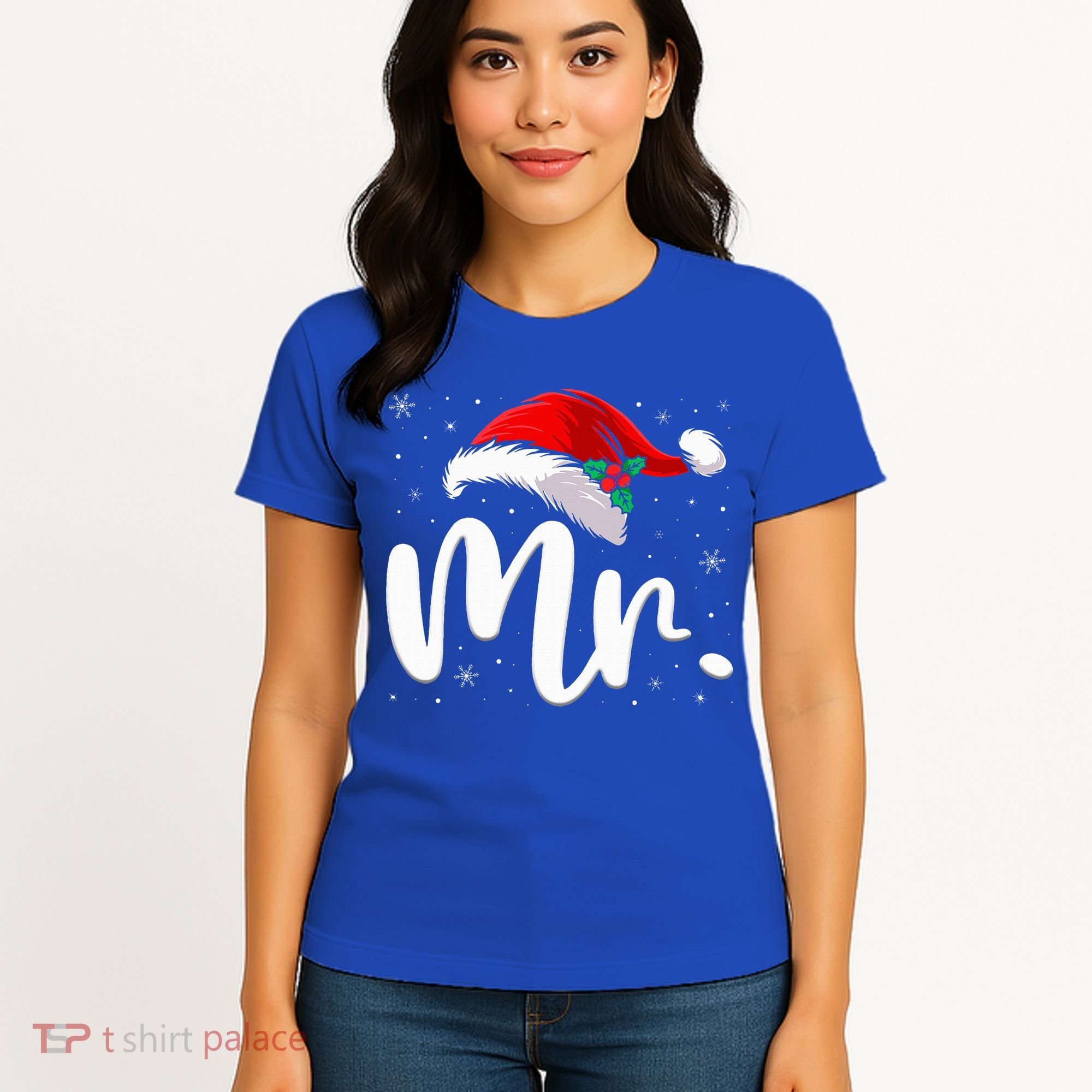 Mr Mrs Claus Christmas Couples Matching His And Her Pajamas  Women's T-Shirt