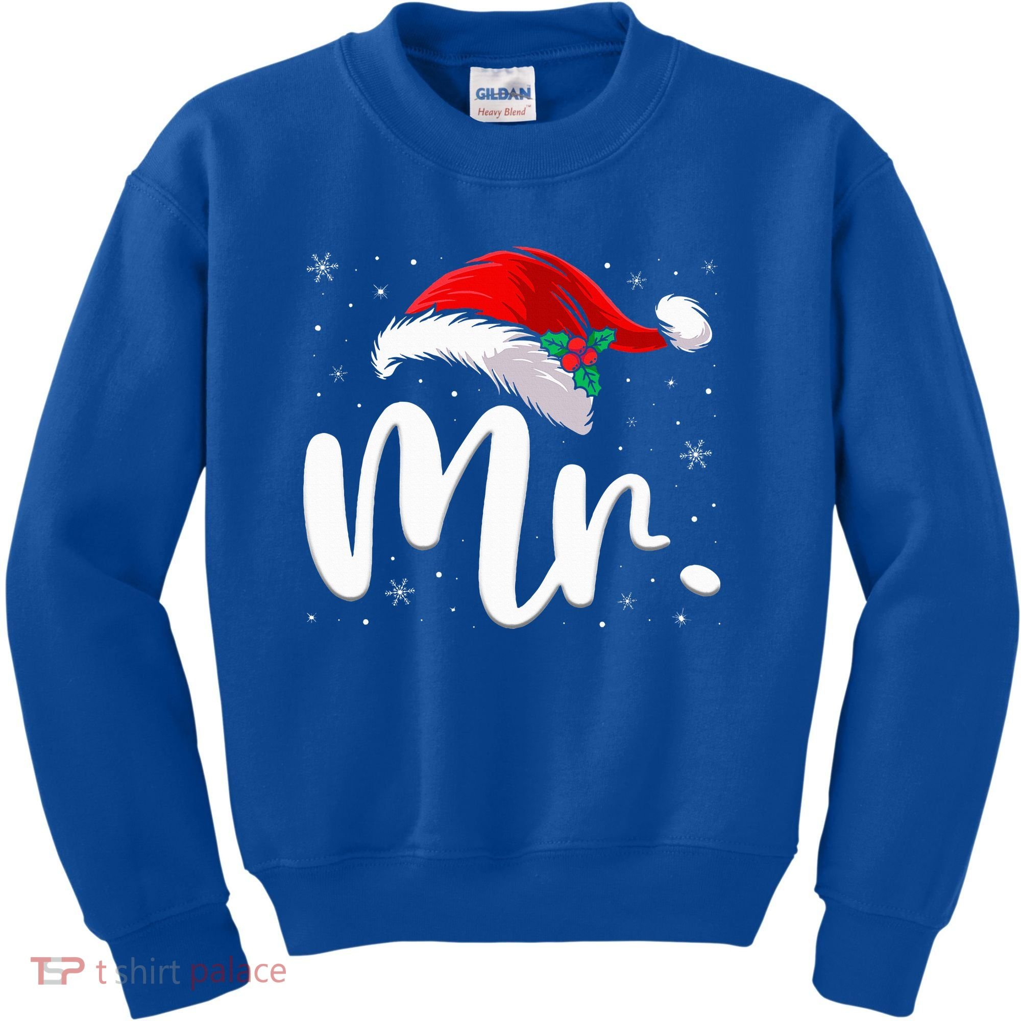 Mr Mrs Claus Christmas Couples Matching His And Her Pajamas  Kids Sweatshirt