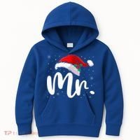 Mr Mrs Claus Christmas Couples Matching His And Her Pajamas  Kids Hoodie thumb 0