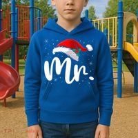 Mr Mrs Claus Christmas Couples Matching His And Her Pajamas  Kids Hoodie thumb 2