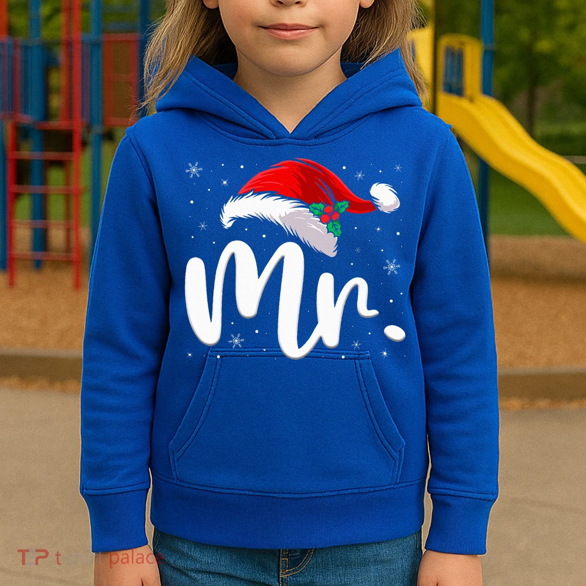 Mr Mrs Claus Christmas Couples Matching His And Her Pajamas  Kids Hoodie