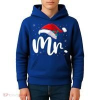Mr Mrs Claus Christmas Couples Matching His And Her Pajamas  Kids Hoodie thumb 4