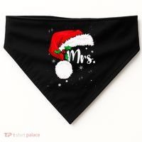 Mr Mrs Claus Christmas Couples Matching His And Her Pajamas USA-Made Doggie Bandana thumb 0