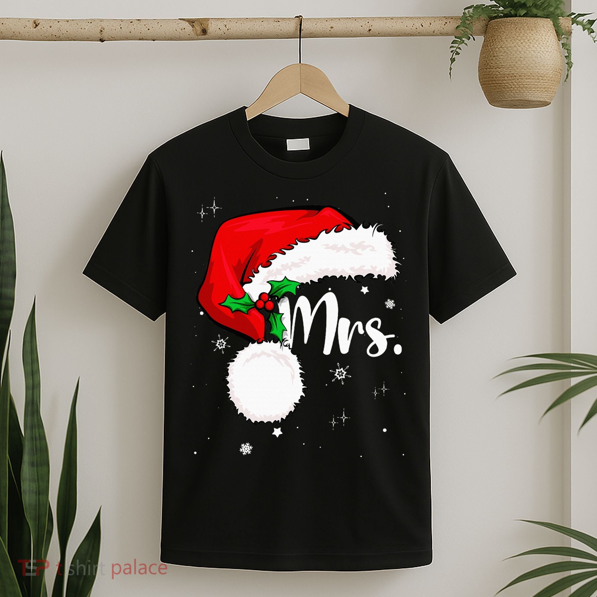 Mr Mrs Claus Christmas Couples Matching His And Her Pajamas T-Shirt