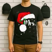 Mr Mrs Claus Christmas Couples Matching His And Her Pajamas T-Shirt thumb 6
