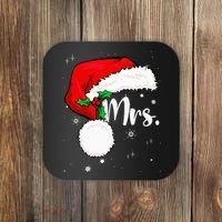 Mr Mrs Claus Christmas Couples Matching His And Her Pajamas Coaster thumb 0