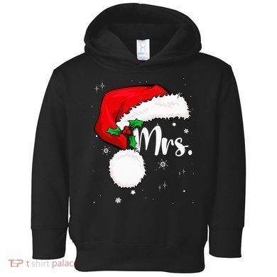 Mr Mrs Claus Christmas Couples Matching His And Her Pajamas Toddler Hoodie