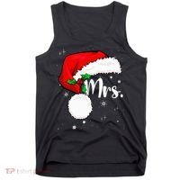 Mr Mrs Claus Christmas Couples Matching His And Her Pajamas Tank Top thumb 0