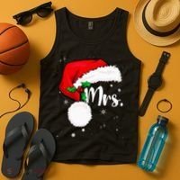 Mr Mrs Claus Christmas Couples Matching His And Her Pajamas Tank Top thumb 4