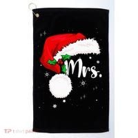 Mr Mrs Claus Christmas Couples Matching His And Her Pajamas Golf Towel thumb 0