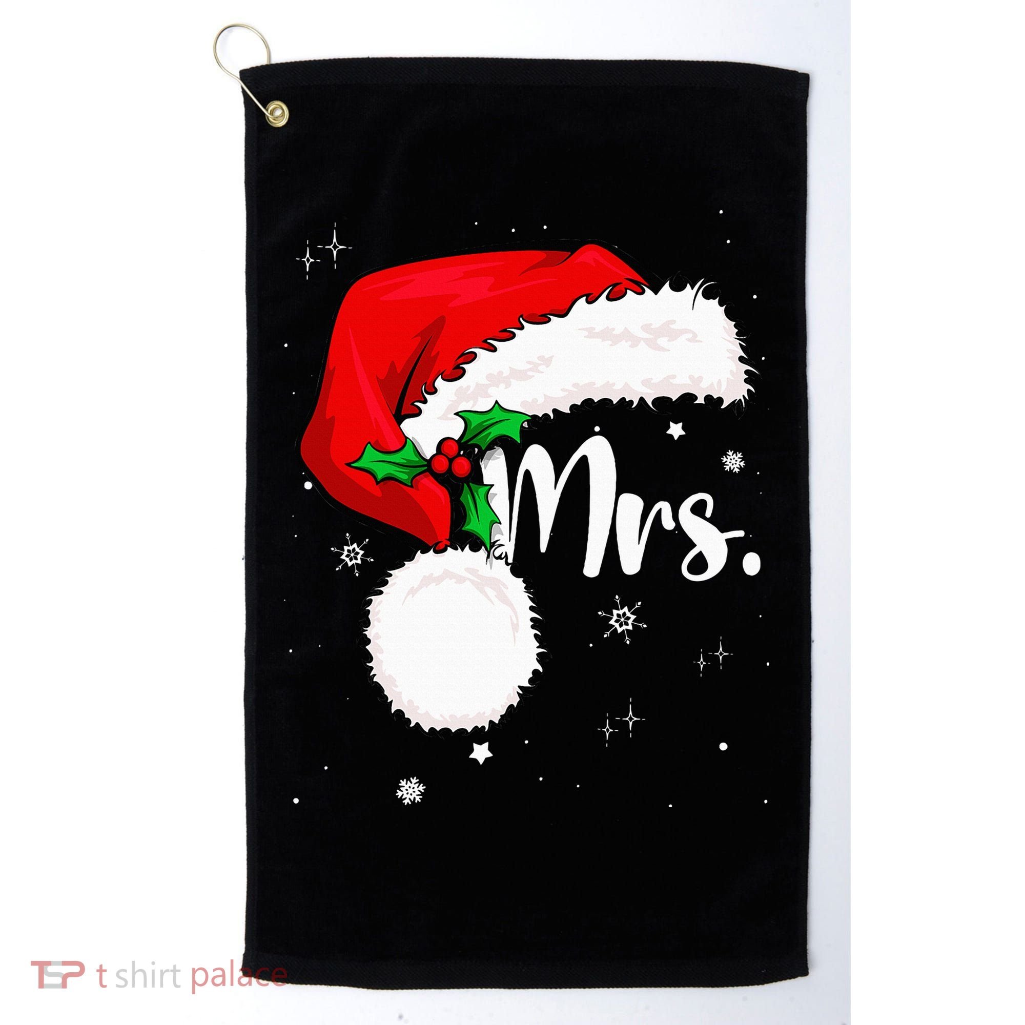 Mr Mrs Claus Christmas Couples Matching His And Her Pajamas Golf Towel