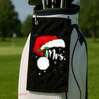 Mr Mrs Claus Christmas Couples Matching His And Her Pajamas Golf Towel thumb 2