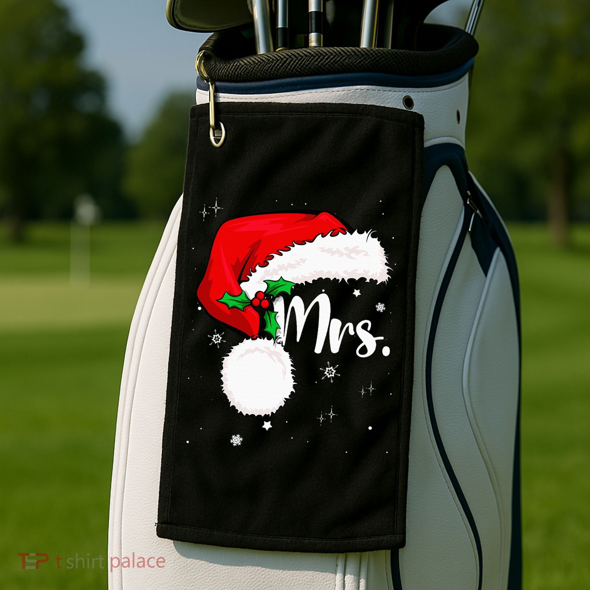 Mr Mrs Claus Christmas Couples Matching His And Her Pajamas Golf Towel