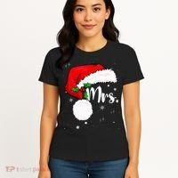 Mr Mrs Claus Christmas Couples Matching His And Her Pajamas Women's T-Shirt thumb 4
