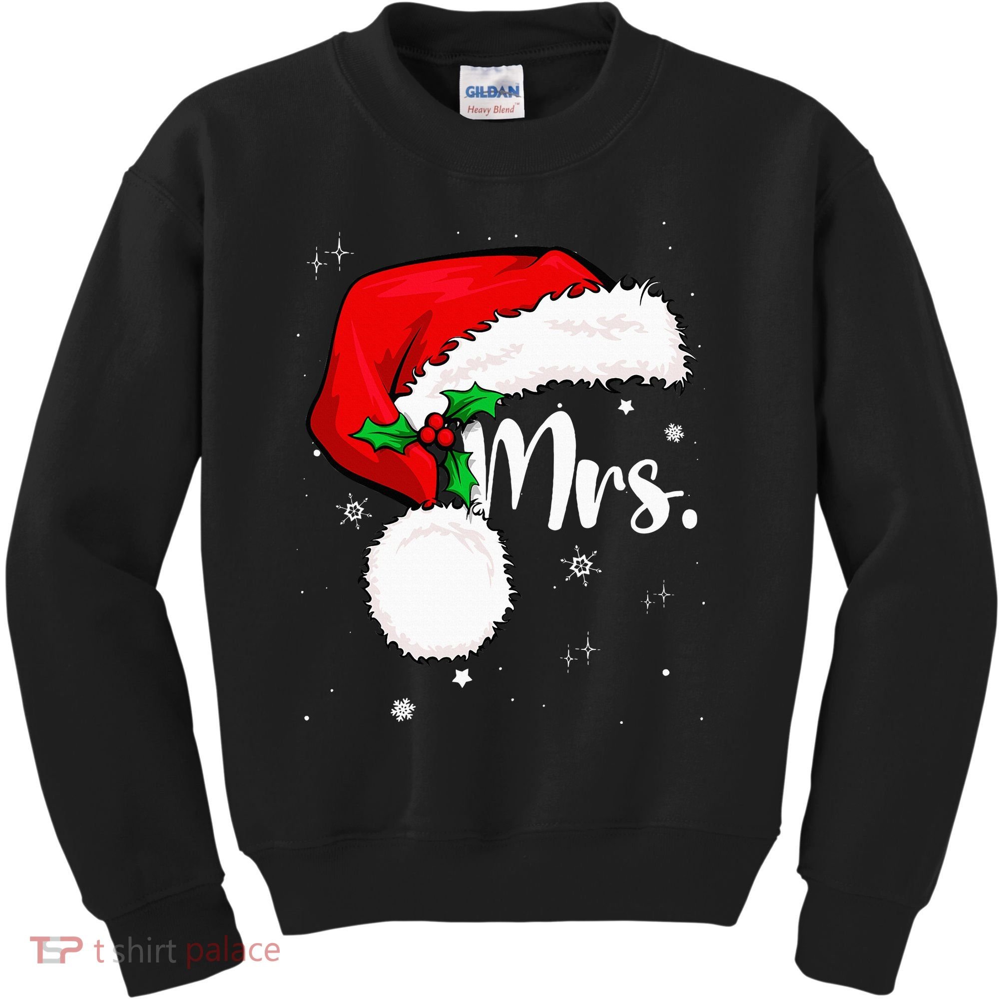Mr Mrs Claus Christmas Couples Matching His And Her Pajamas Kids Sweatshirt