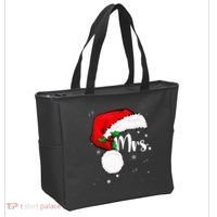Mr Mrs Claus Christmas Couples Matching His And Her Pajamas Tote Bag thumb 2
