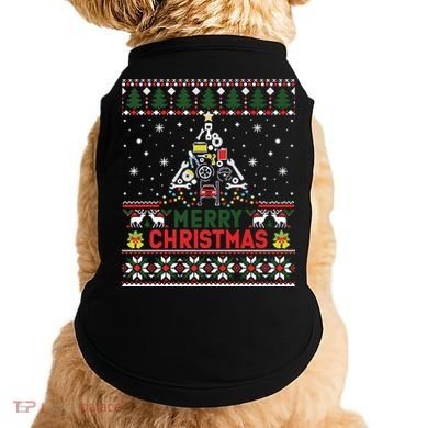 Mechanic Mechanic Christmas Tree Ugly Sweater Doggie Tank