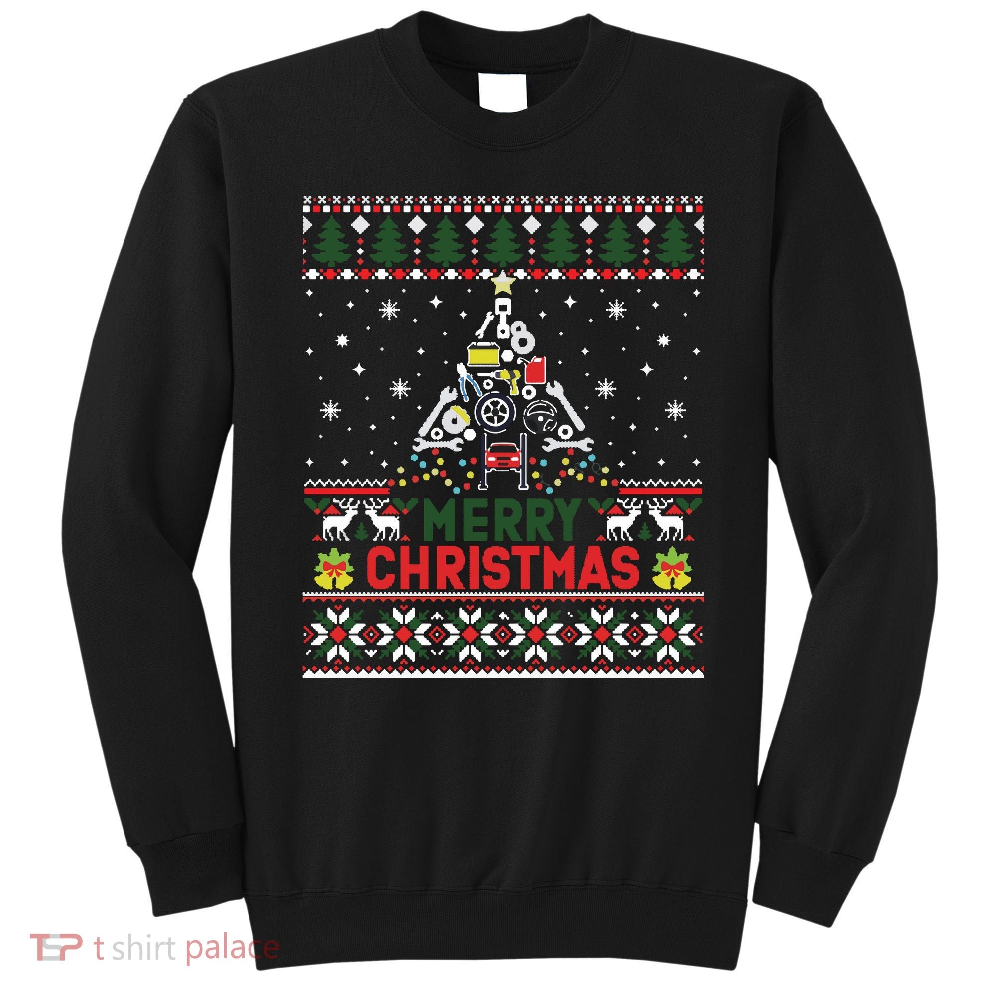 Mechanic Mechanic Christmas Tree Ugly Sweater Sweatshirt