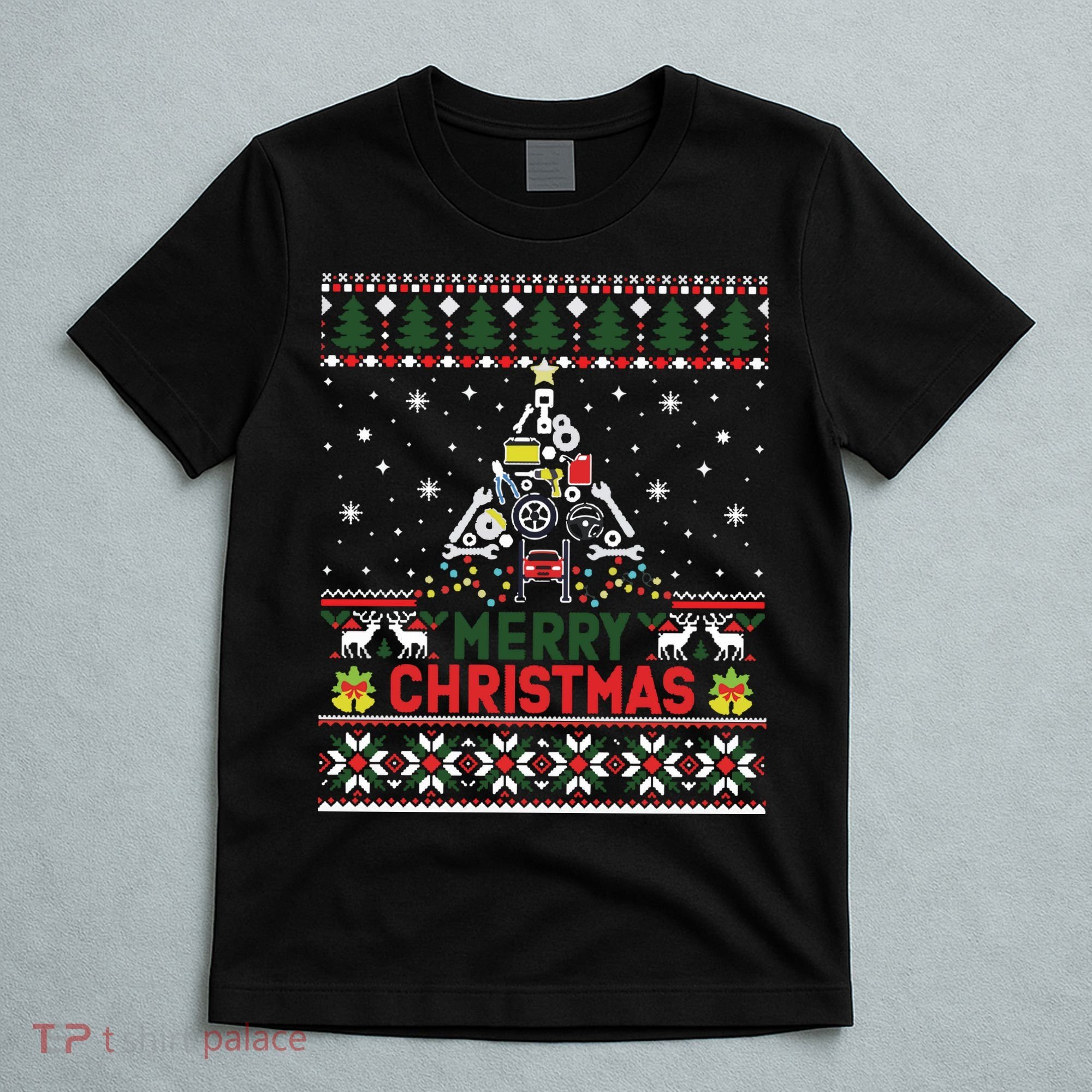 Mechanic Mechanic Christmas Tree Ugly Sweater T-Shirt
