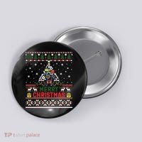 Mechanic Mechanic Christmas Tree Ugly Sweater Button thumb 0