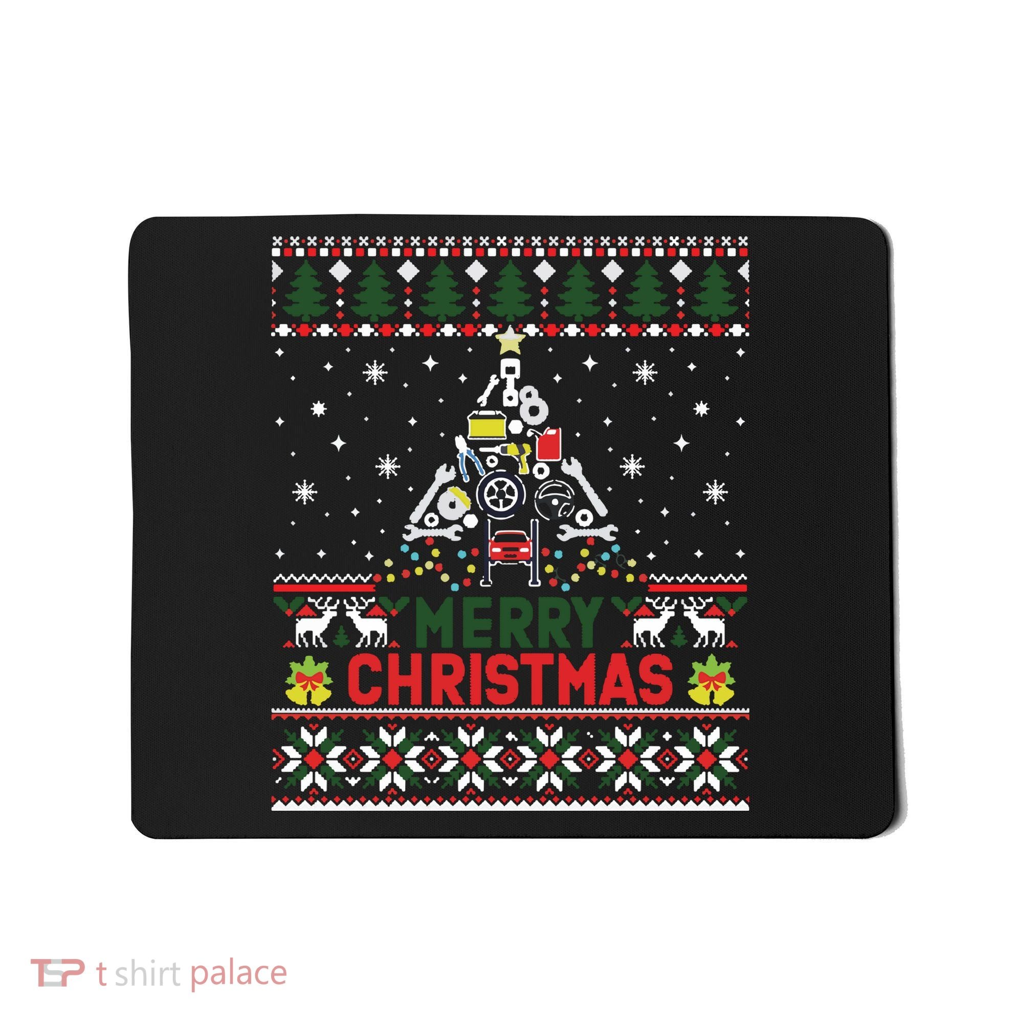 Mechanic Mechanic Christmas Tree Ugly Sweater Mousepad