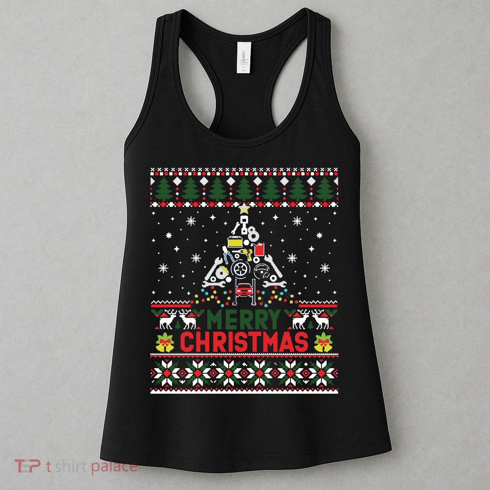 Mechanic Mechanic Christmas Tree Ugly Sweater Women's Tank Top