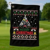 Mechanic Mechanic Christmas Tree Ugly Sweater Golf Towel thumb 1