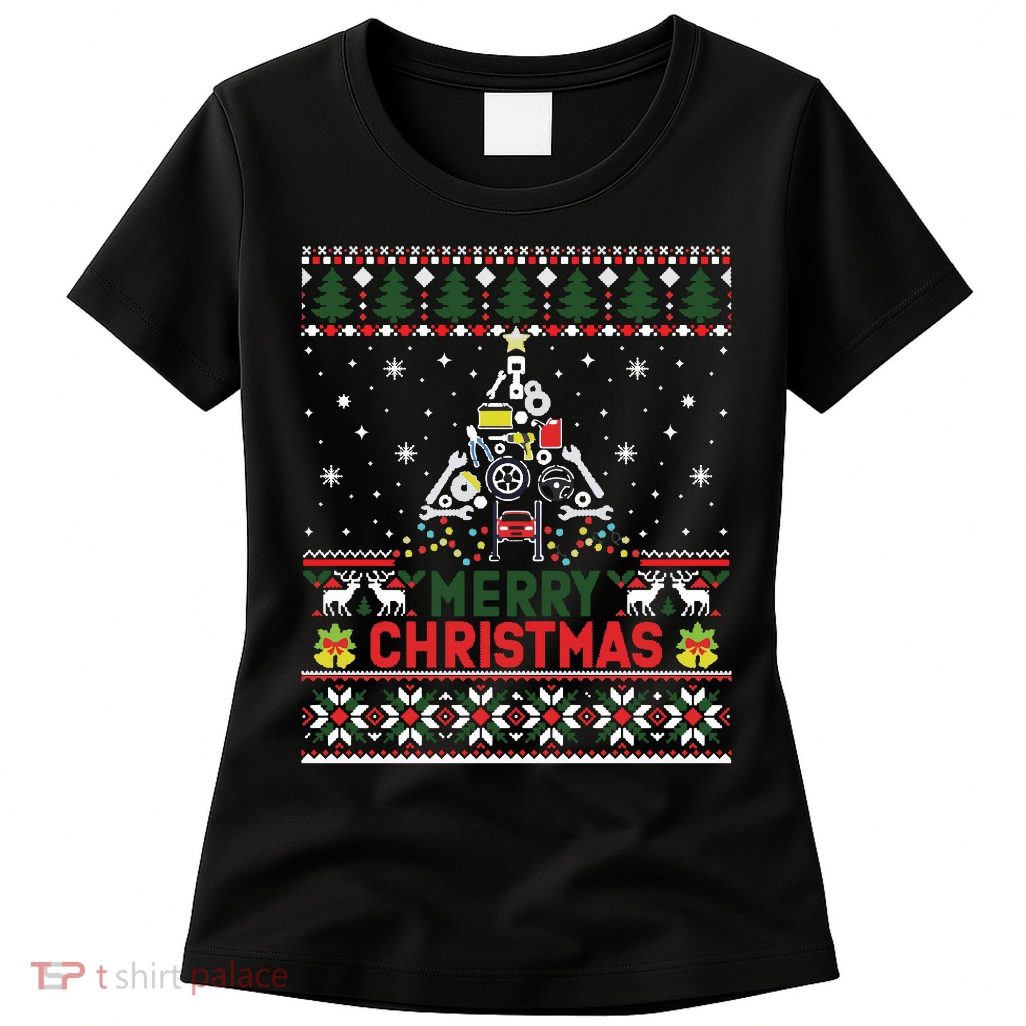 Mechanic Mechanic Christmas Tree Ugly Sweater Women's T-Shirt
