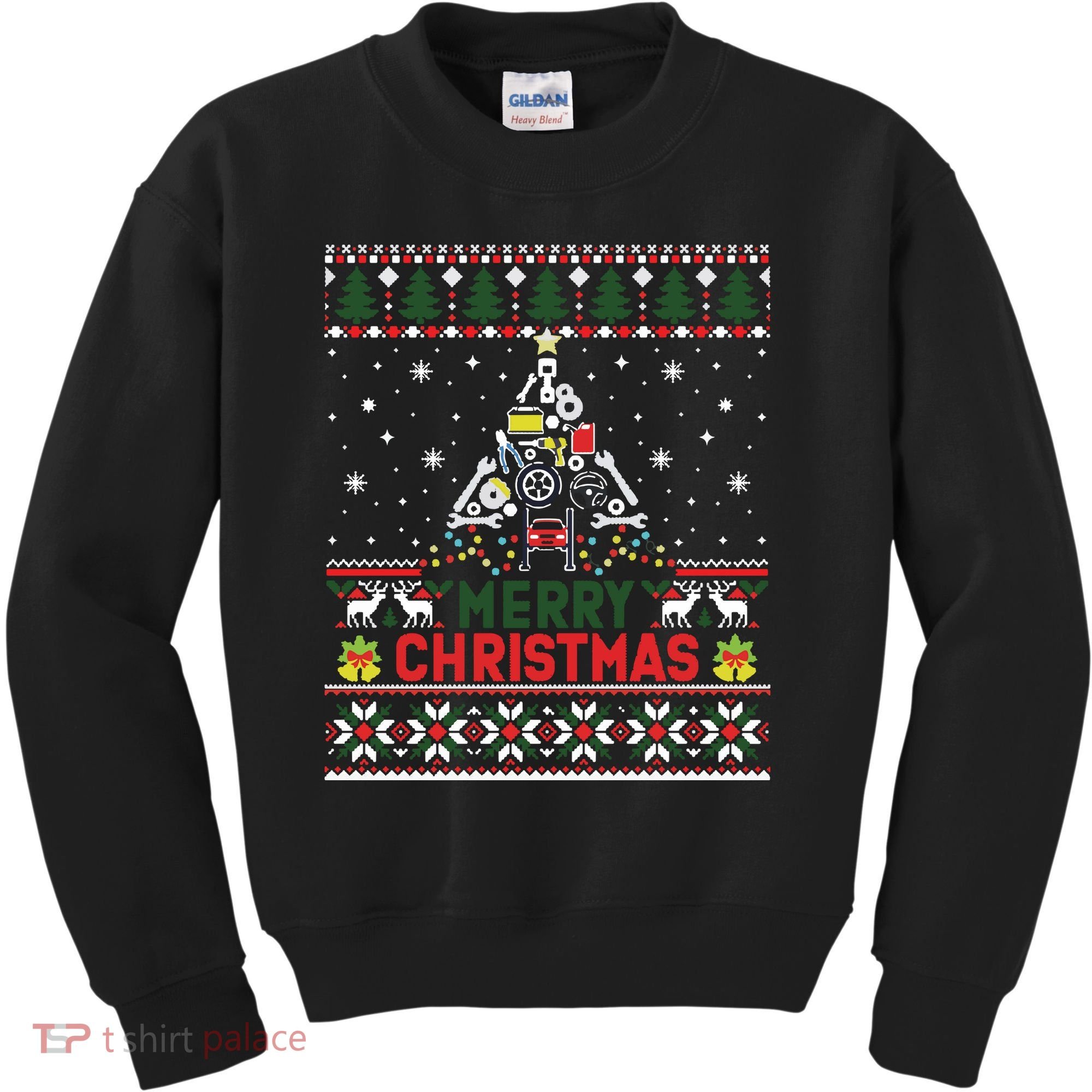 Mechanic Mechanic Christmas Tree Ugly Sweater Kids Sweatshirt
