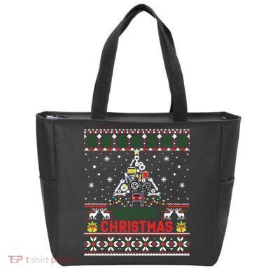 Mechanic Mechanic Christmas Tree Ugly Sweater Tote Bag