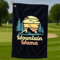 Mountain Mama Camping Hiking Mom Adventure Mothers Day Golf Towel thumb 1
