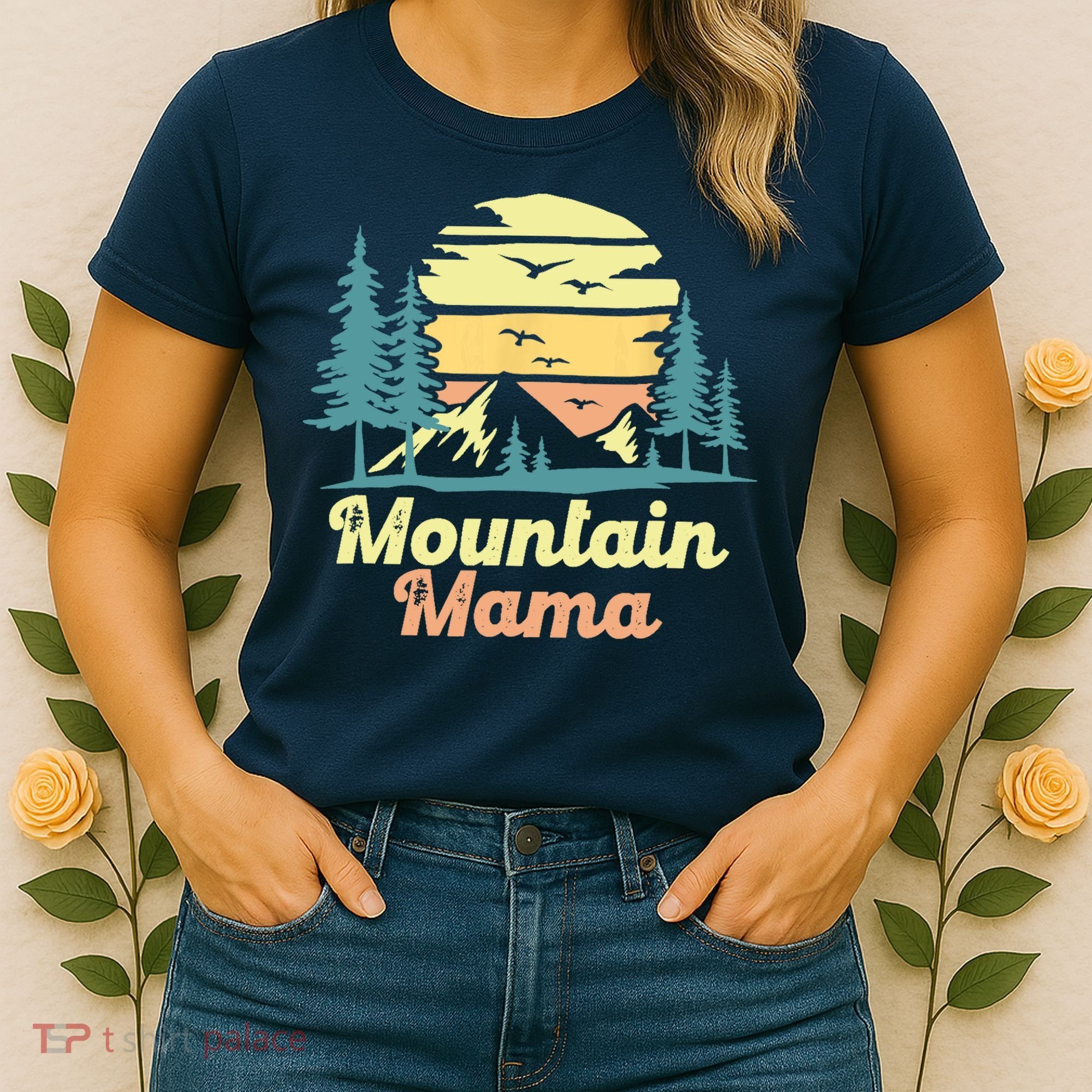 Mountain Mama Camping Hiking Mom Adventure Mothers Day Women's T-Shirt