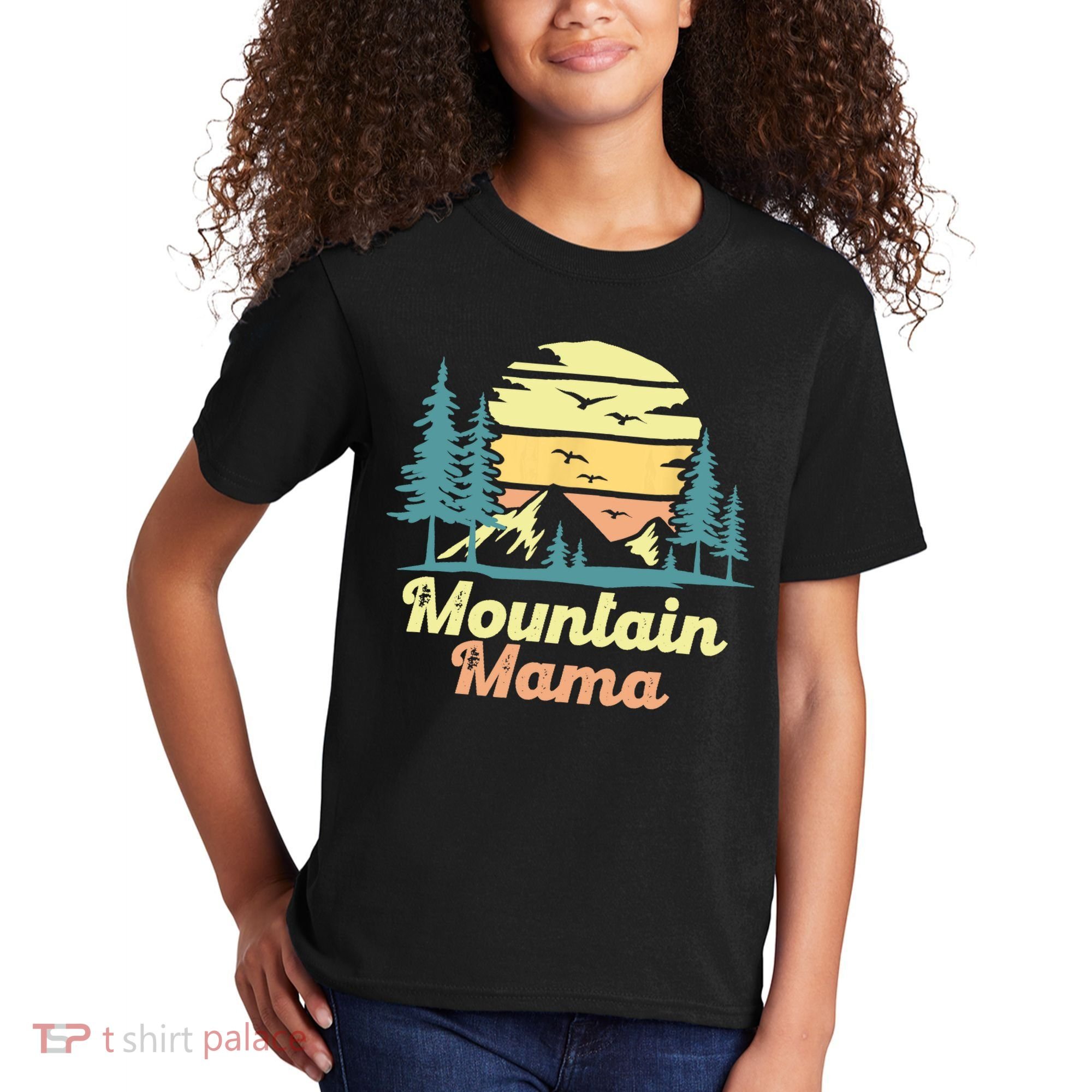 Mountain Mama Camping Hiking Mom Adventure Mothers Day Kids T-Shirt