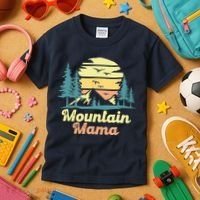 Mountain Mama Camping Hiking Mom Adventure Mothers Day Kids T-Shirt thumb 3