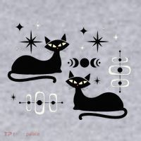 Midcentury Mid Century Cat Retro Atomic Age Space Modern Women's Sweatshirt thumb 2