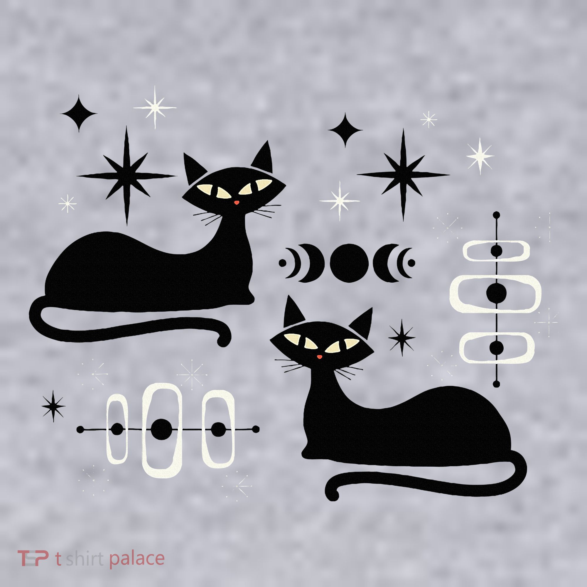Midcentury Mid Century Cat Retro Atomic Age Space Modern Women's Sweatshirt