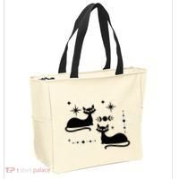 Midcentury Mid Century Cat Retro Atomic Age Space Modern Tote Bag thumb 2