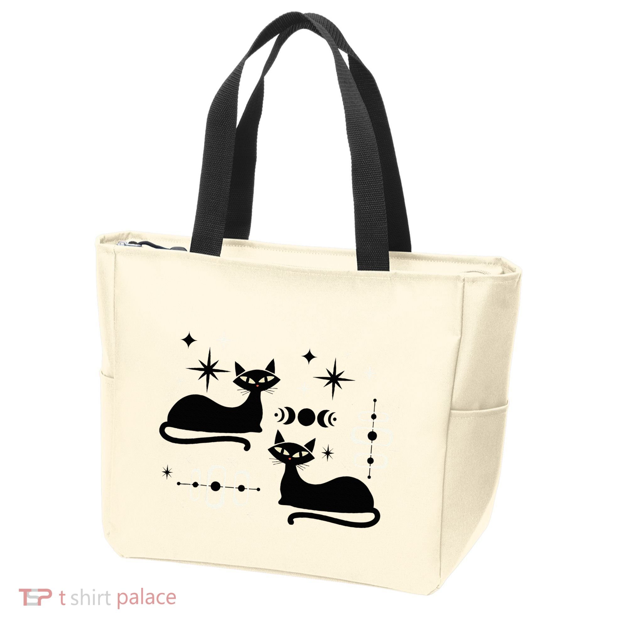 Midcentury Mid Century Cat Retro Atomic Age Space Modern Tote Bag