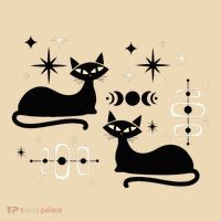 Midcentury Mid Century Cat Retro Atomic Age Space Modern Tote Bag thumb 4