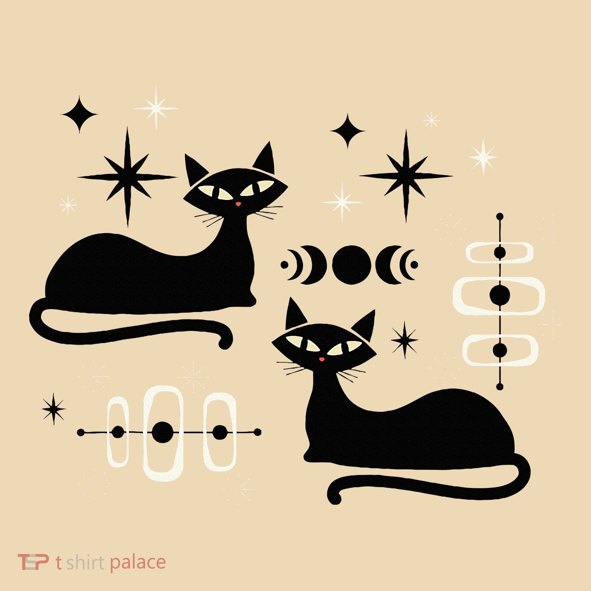 Midcentury Mid Century Cat Retro Atomic Age Space Modern Tote Bag