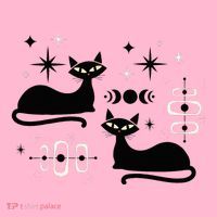 Midcentury Mid Century Cat Retro Atomic Age Space Modern Coaster thumb 2