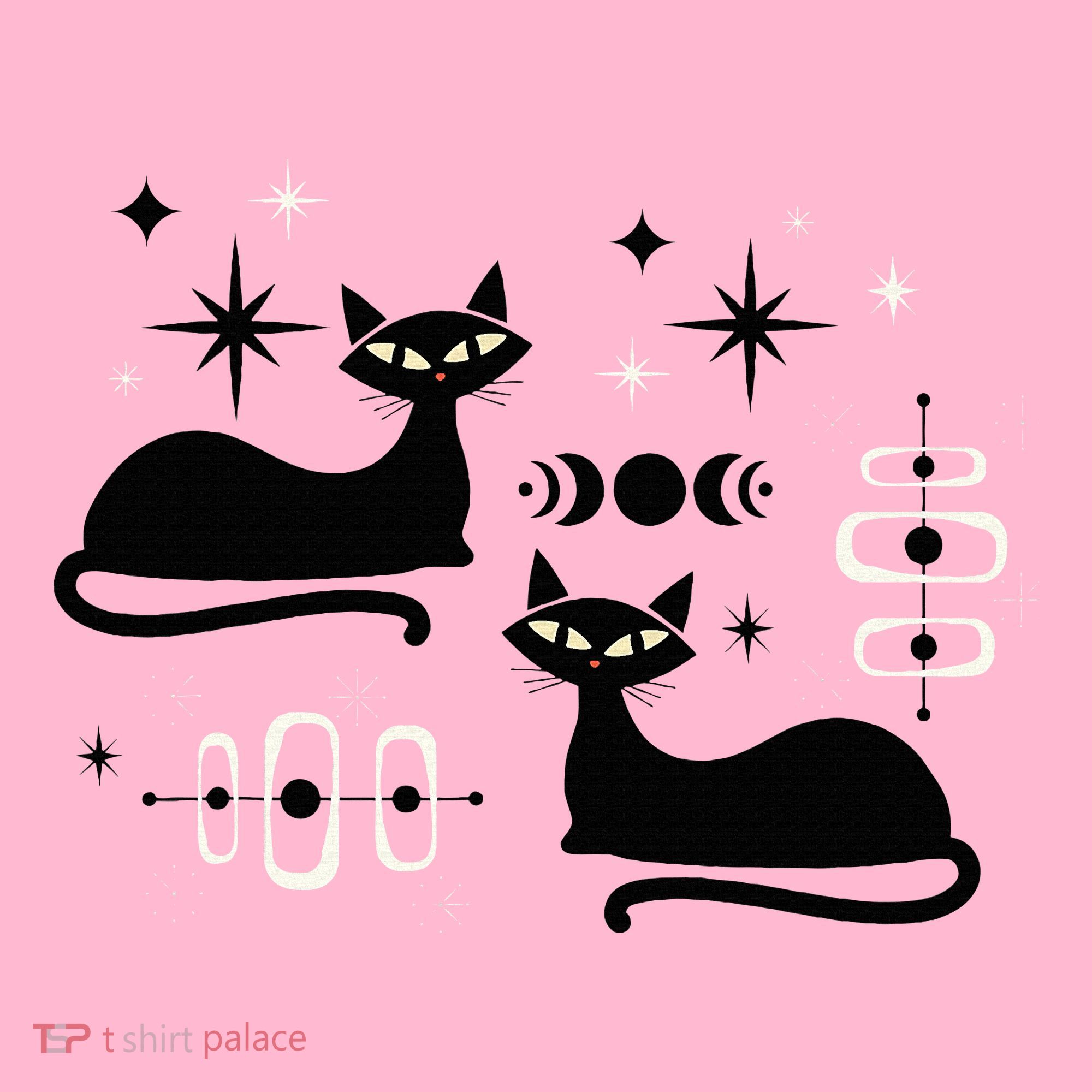 Midcentury Mid Century Cat Retro Atomic Age Space Modern Coaster