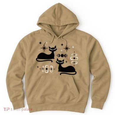 Midcentury Mid Century Cat Retro Atomic Age Space Modern Hoodie