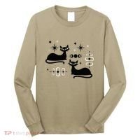 Midcentury Mid Century Cat Retro Atomic Age Space Modern Long Sleeve Shirt thumb 0