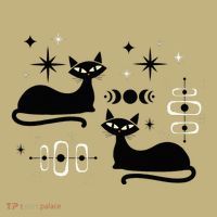 Midcentury Mid Century Cat Retro Atomic Age Space Modern Sweatshirt thumb 2