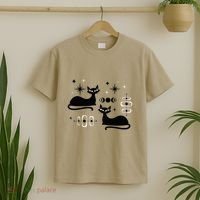 Midcentury Mid Century Cat Retro Atomic Age Space Modern T-Shirt thumb 2